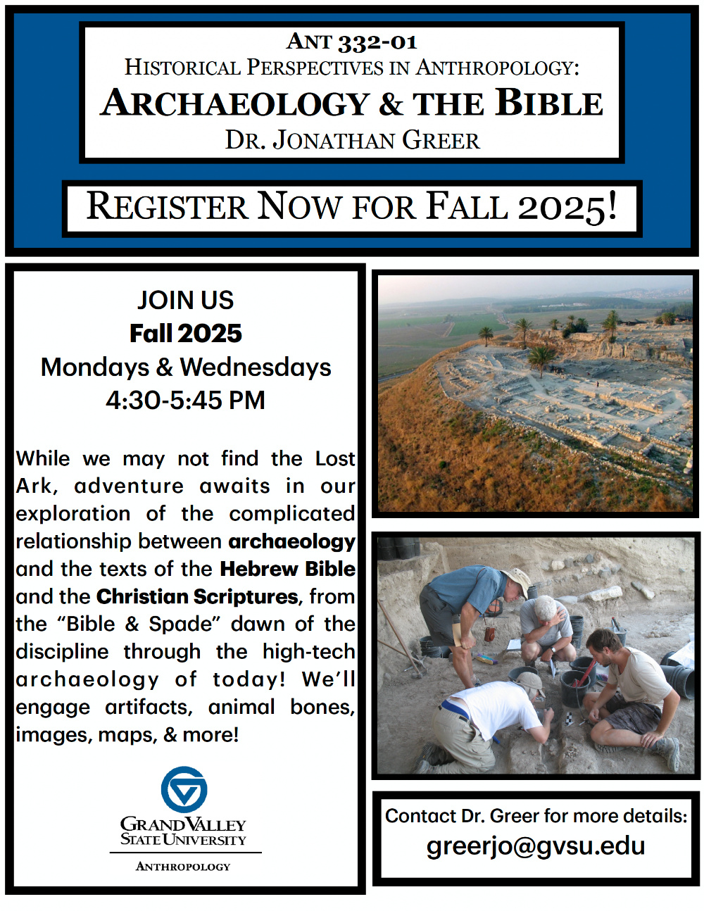 Class Announcement: Archaeology and the Bible